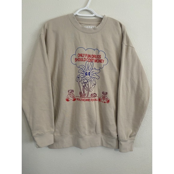 Crooked‎ Media Only Fun Drugs Sweatshirt Size Large - Picture 1 of 6